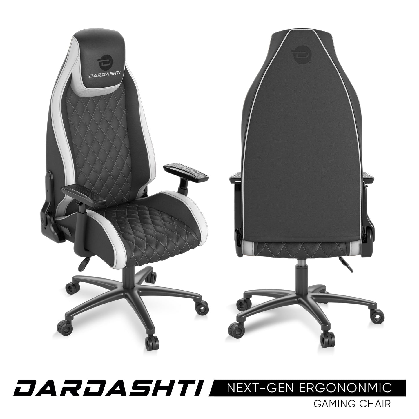 Atlantic Dardashti Ergonomic Gaming Chair, Commercial Grade, 27.5'L x 27.5'W x 51.5'H, Arctic White