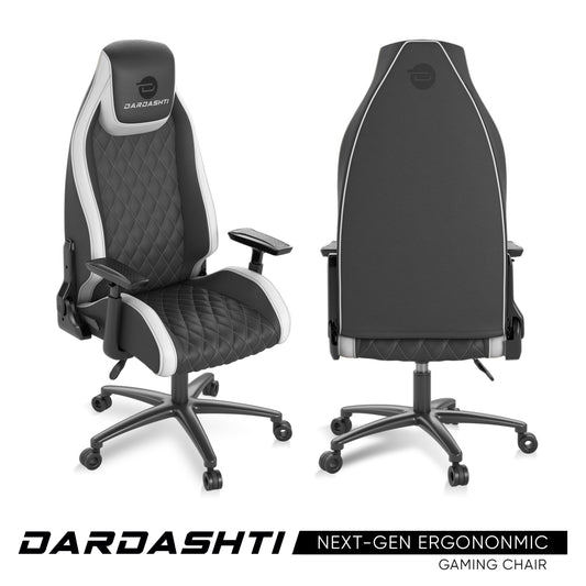 Atlantic Dardashti Ergonomic Gaming Chair, Commercial Grade, 27.5'L x 27.5'W x 51.5'H, Arctic White