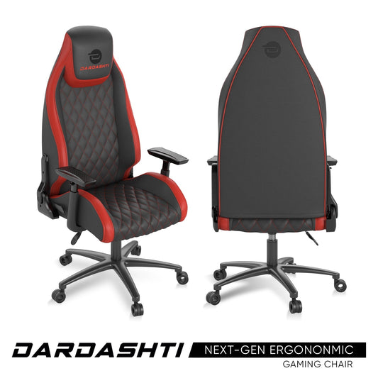 Atlantic Dardashti Ergonomic Gaming Chair, Commercial Grade, 27.5'L x 27.5'W x 51.5'H, Ruby Red