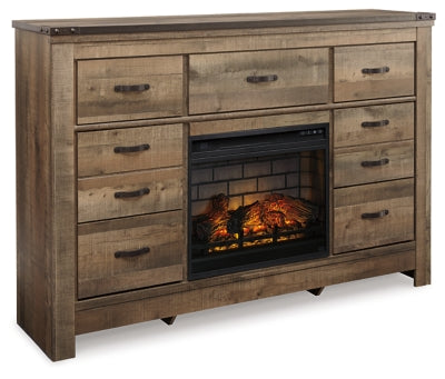 Trinell Dresser with Electric Fireplace