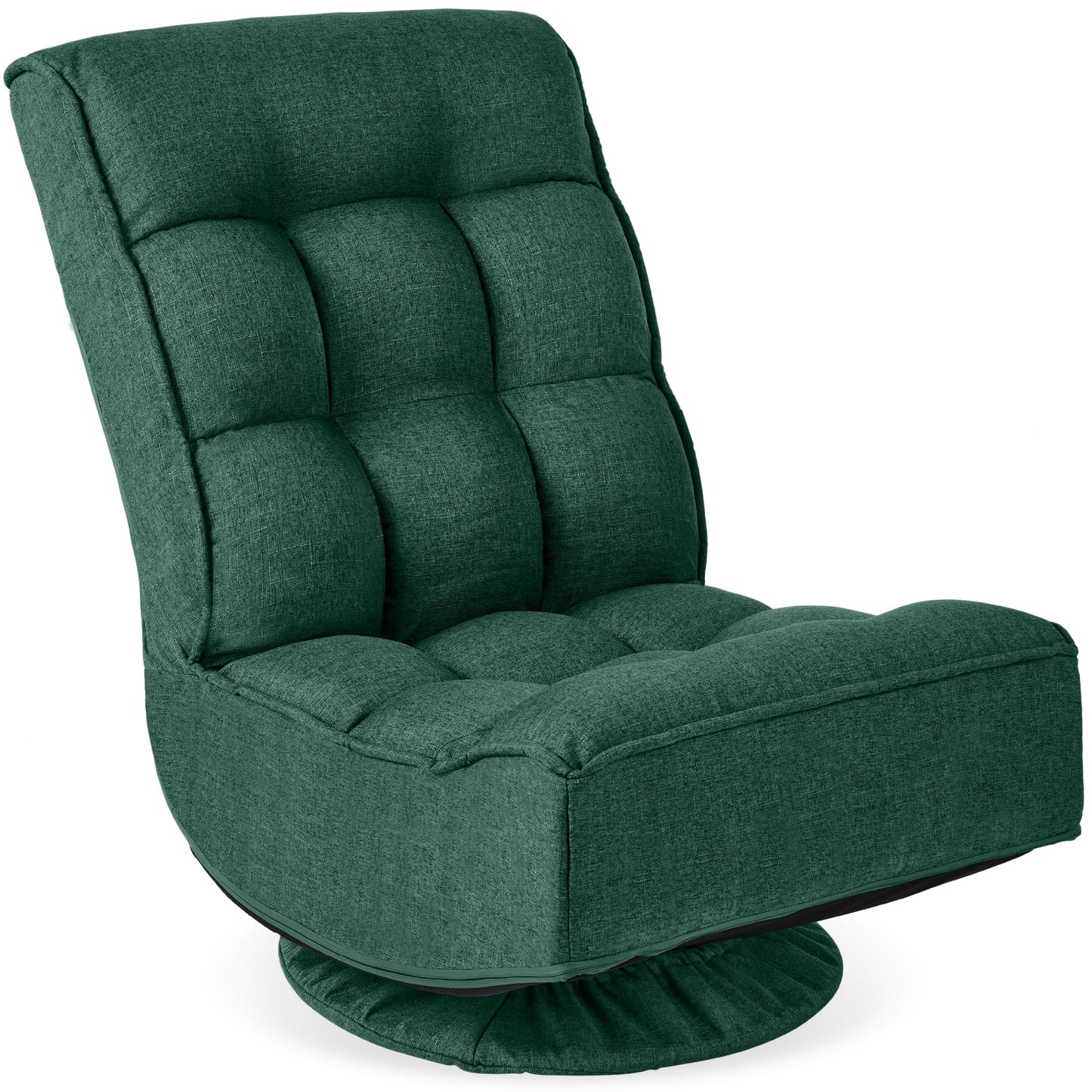 Best Choice Products Folding Floor Gaming Chair for Home, Office w/ 360-Degree Swivel, 4 Positions - Green