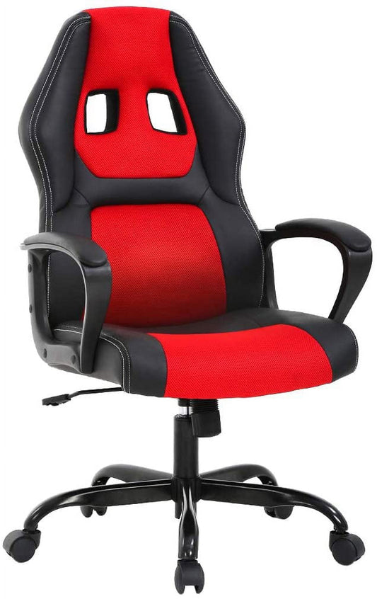 BestMassage Adjustable & Ergonomic Swivel Gaming Chair, Red