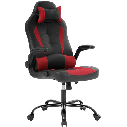 BestMassage Ergonomic High-Back Racing Style Gaming Chair, Red