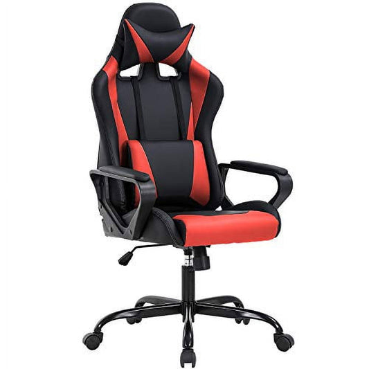 BestOffice Adjustable & Ergonomic Swivel Gaming Chair, Red