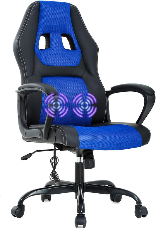 BestOffice Executive Chair with Lumbar Support & Adjustable Height, 250 lb. Capacity,Blue