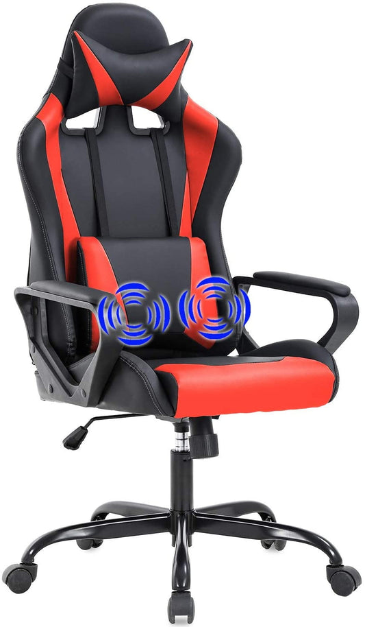 BestOffice Executive Chair with Swivel & Massaging, 250 lb. Capacity, Red