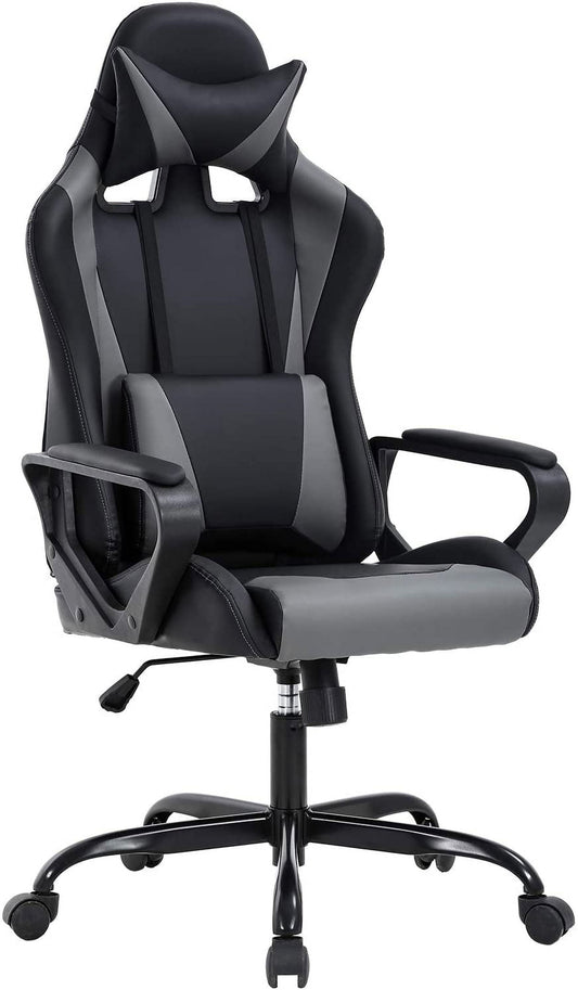 BestOffice High-Back Gaming Chair PC Office Chair with Lumbar Support for Back Pain Adult (Gray)