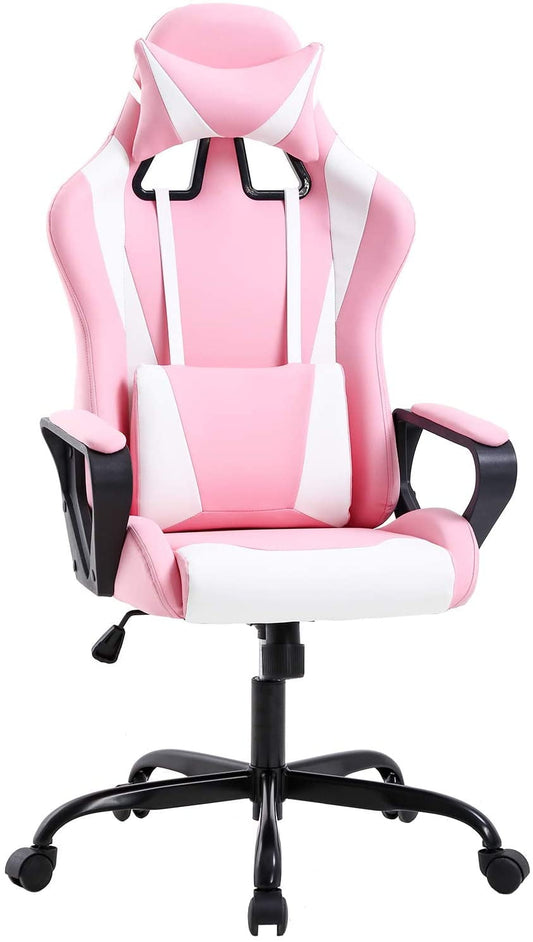 BestOffice High-Back Gaming Chair PC Office Chair with Lumbar Support for Back Pain Adult (Pink)