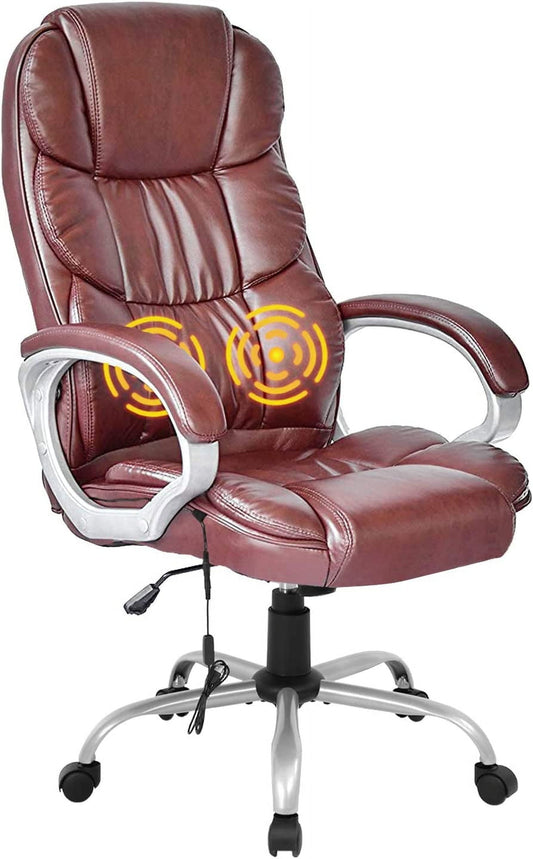 BestOffice Office Chair Massage Desk Chair Ergonomic Computer Chair for Women&Adults, Brown