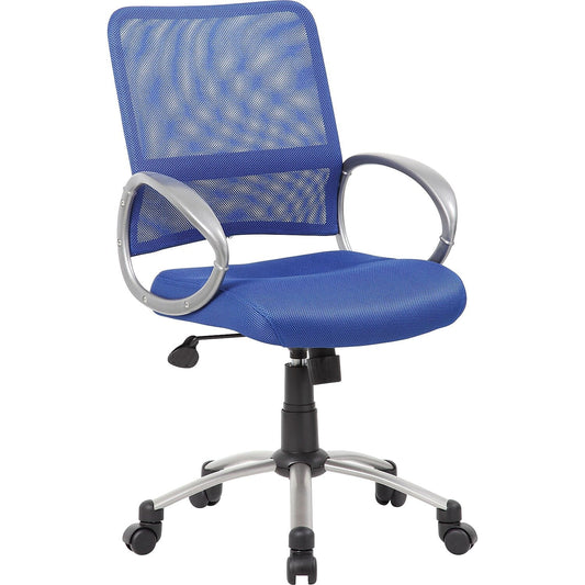 Boss Office Products Mesh Back W/ Pewter Finish Guest Chair, Multiple Colors