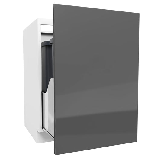Waste Basket Cabinet Full Height | Milano Slate | 21W x 34.5H x 24D