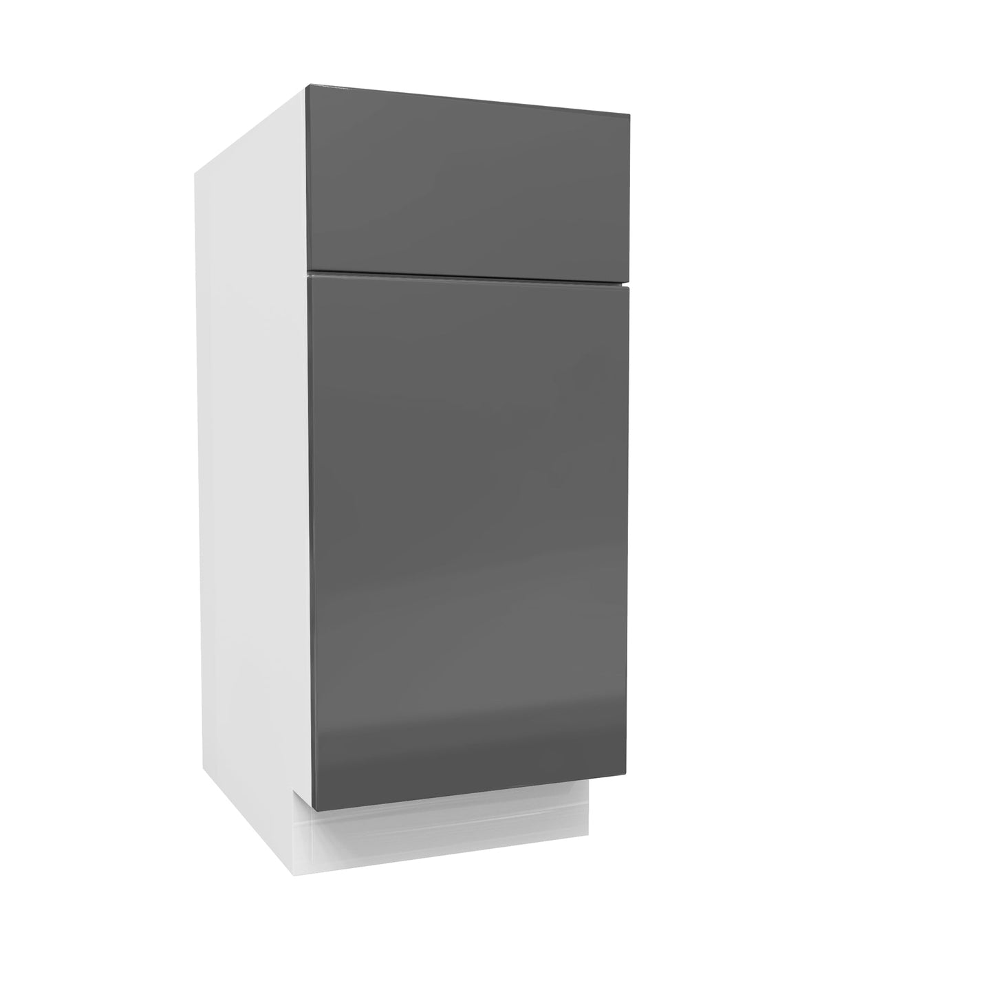 Waste Basket Cabinet | Milano Slate | 15W x 34.5H x 24D