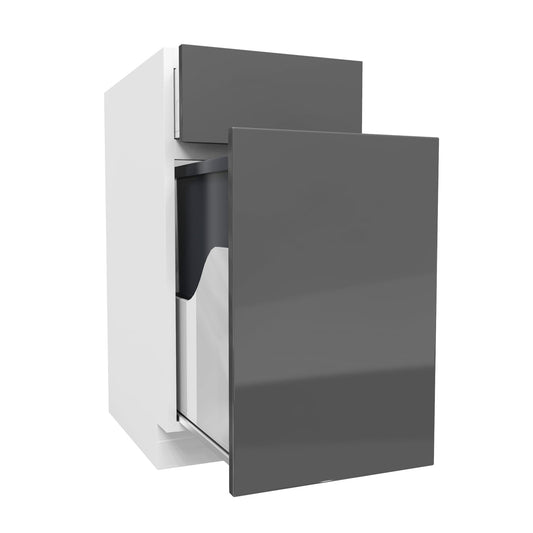 Waste Basket Cabinet | Milano Slate | 15W x 34.5H x 24D