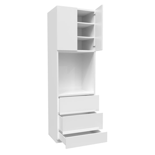 Single Oven Cabinet | Milano White | 30W x 96H x 24D