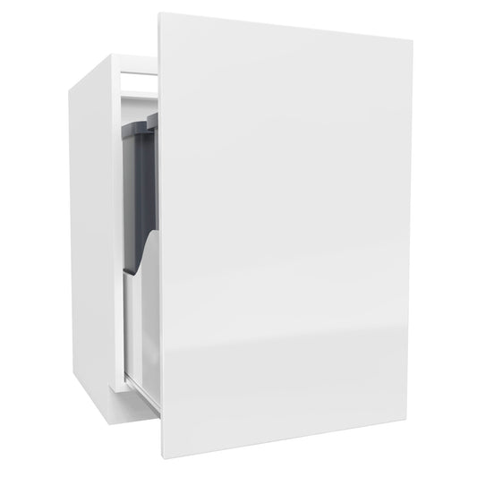 Waste Basket Cabinet Full Height | Milano White | 21W x 34.5H x 24D