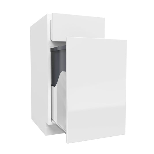 Waste Basket Cabinet | Milano White | 15W x 34.5H x 24D