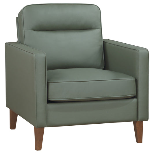 Coaster Jonah Faux Leather Upholstered Track Arm Accent Club Chair Green