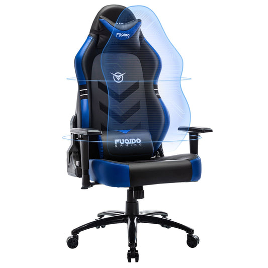 Colamy Big and Tall Gaming Chair Ergonomic 350lbs-Racing Style Desk Office PC Chair-Blue