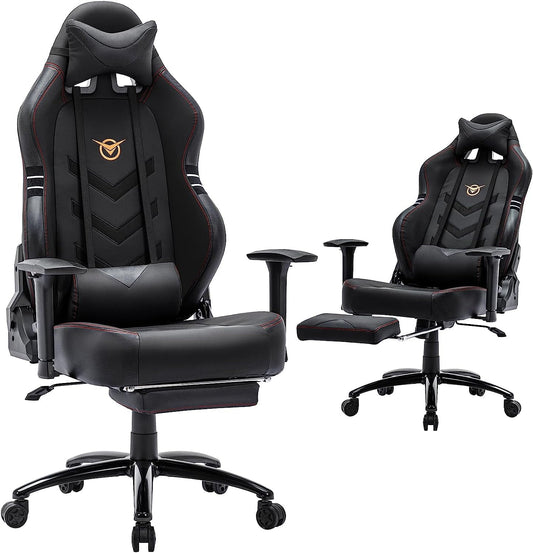 Colamy Ergonomic 3D Armrest Reclining Back Leather Gaming Chair with Footrest and Lumbar Support Pillow