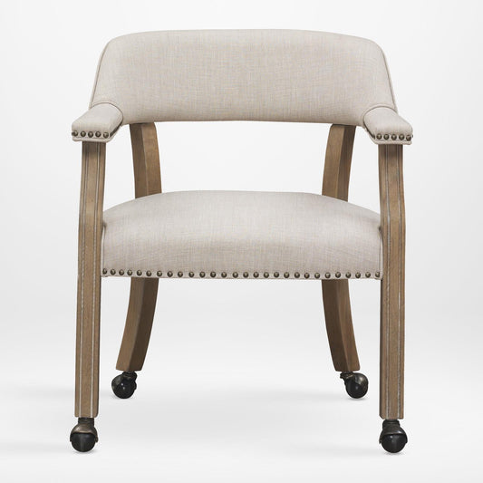 Comfort Pointe Millstone Beige Sand Fabric Upholstered Caster Game Chair
