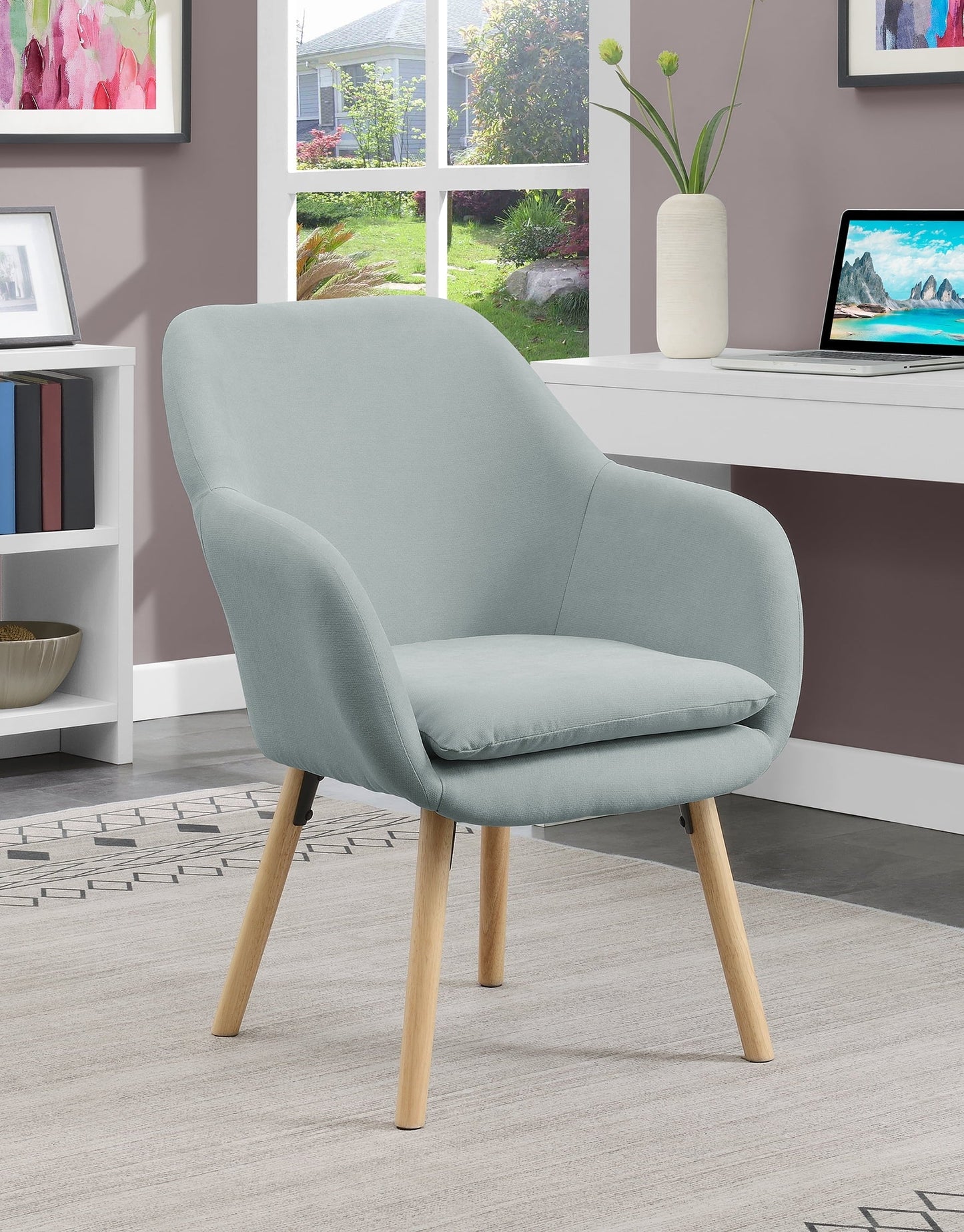 Convenience Concepts Take a Seat Charlotte Accent Chair, Sea Foam Blue Fabric