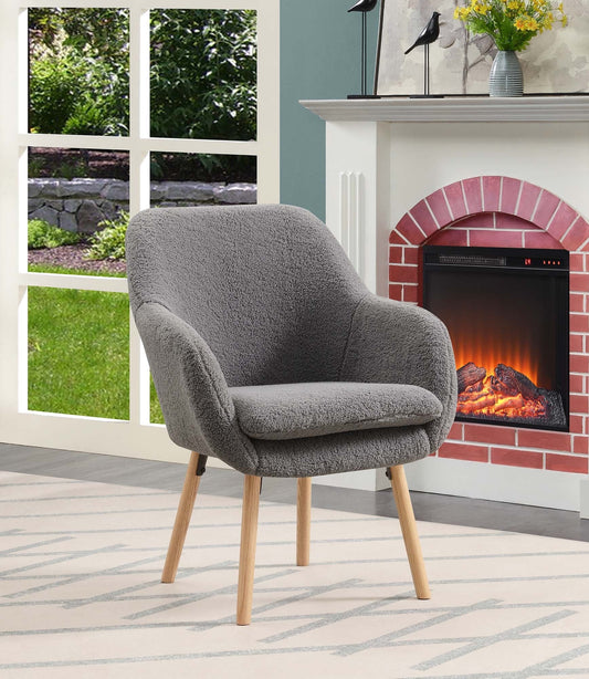 Convenience Concepts Take a Seat Charlotte Sherpa Accent Chair, Multiple Finishes