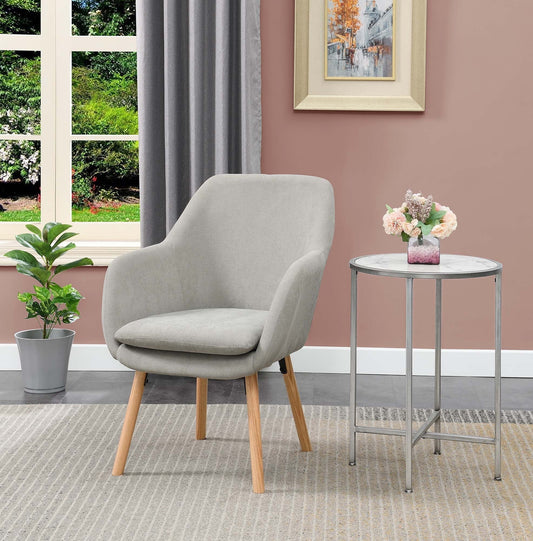Convenience Concepts Take a Seat Charlotte Wingback Upholstered Accent Armchair, Pewter Gray Fabric