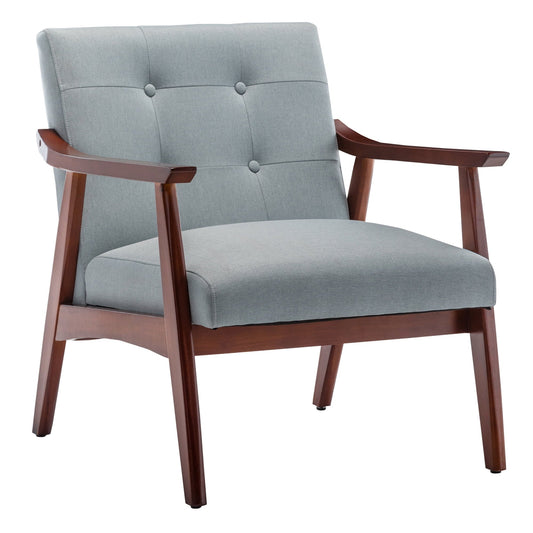 Convenience Concepts Take a Seat Natalie Accent Chair, Gray Blue Fabric/Espresso