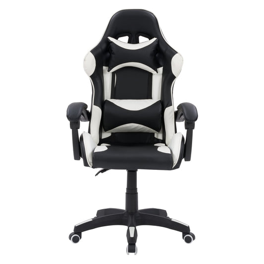 CorLiving Ravagers Adjustable Height Fabric Gaming Chair in White