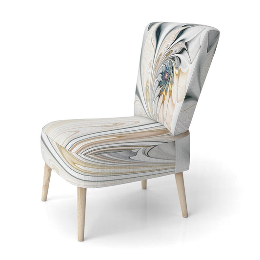 Designart 'White Stained Glass Floral' Upholstered Floral Accent Chair