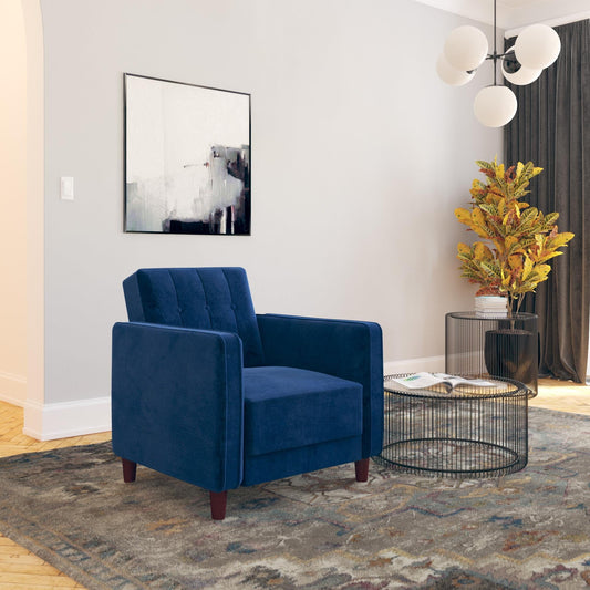 DHP Pin Tufted Accent Chair, Blue Velvet