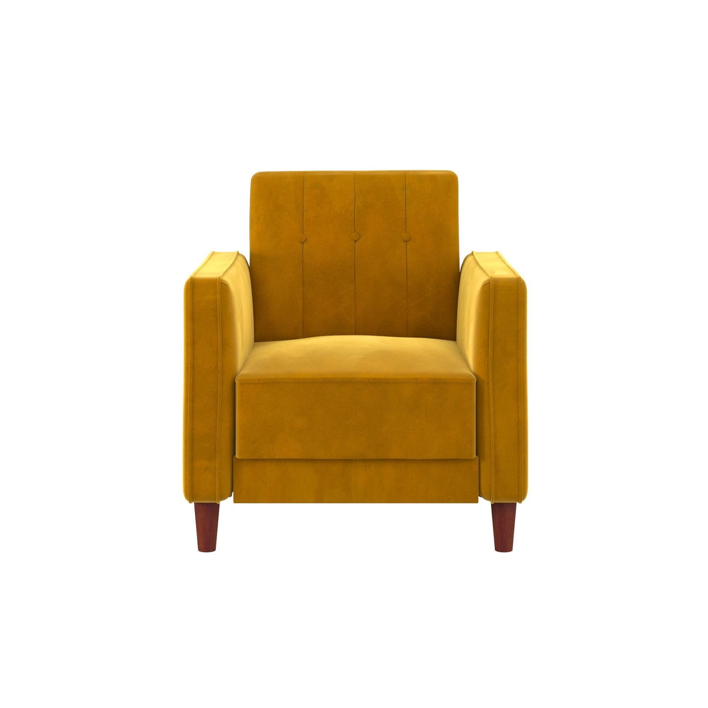 DHP Pin Tufted Accent Chair, Mustard Yellow Velvet
