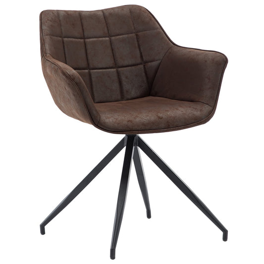 DUHOME Small Accent Armrest Desk Office Side Chair Dark Brown