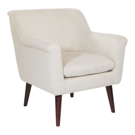Dane Accent Chair in Wheat Cream fabric with a Dark Coffee Finish Legs