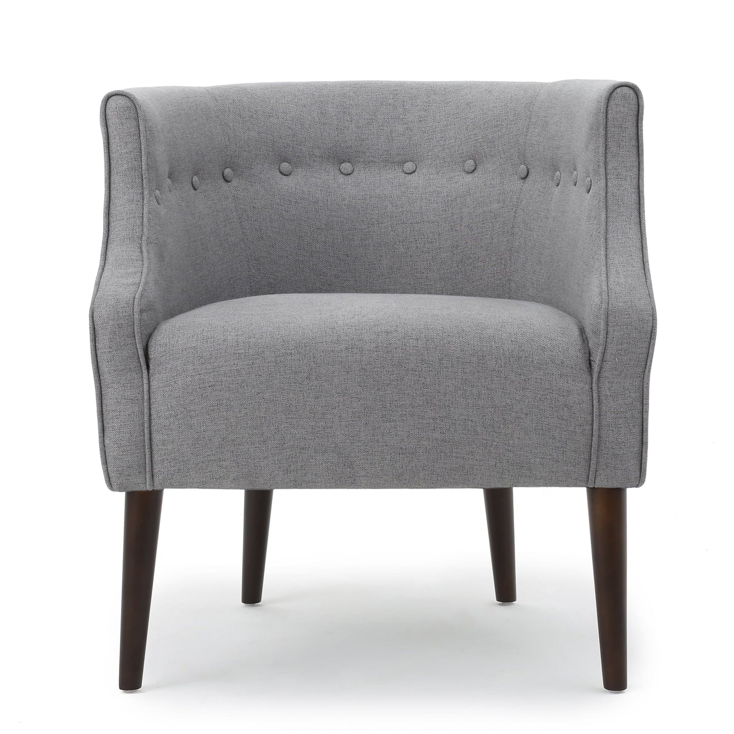 Davidson Contemporary Button-Tufted Fabric Club Chair, Gray