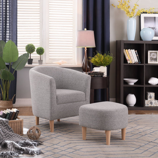 Dazone Chair & Ottoman Sets, Gray and Brown