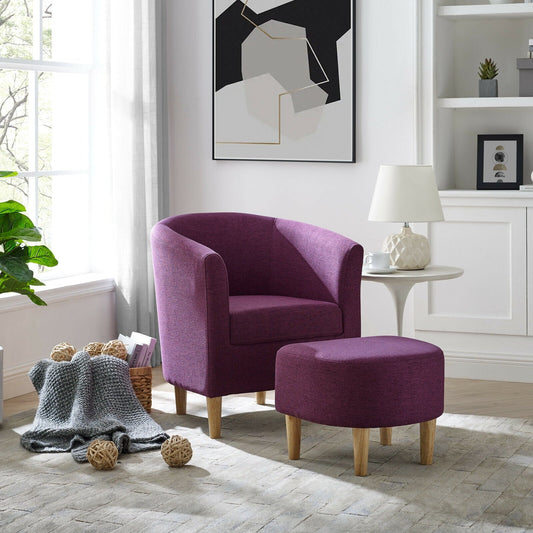 Dazone Chair & Ottoman Sets, Purple and Brown