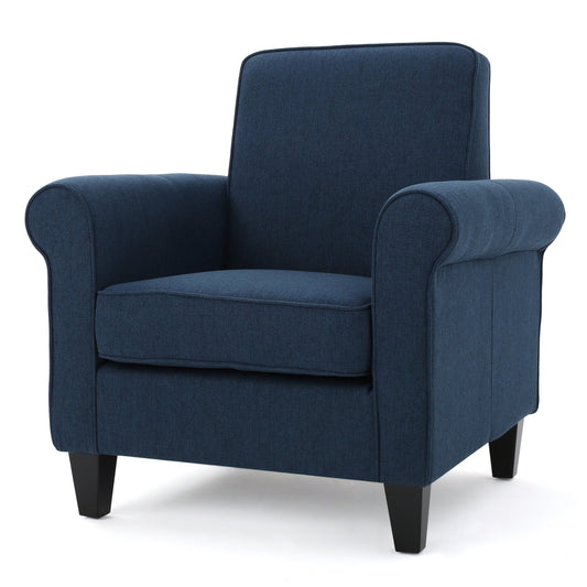 Declan Indoor Fabric Club Chair, Dark Blue