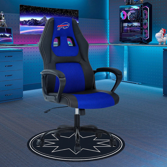 Dkelincs PC Gaming Chair Ergonomic Office Chair PU Leather Adjustable Computer Chair with Lumbar Support & Armrest (Blue, BUF)