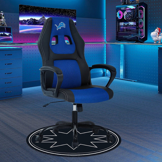Dkelincs PC Gaming Chair Ergonomic Office Chair PU Leather Adjustable Computer Chair with Lumbar Support & Armrest (Blue, DET)
