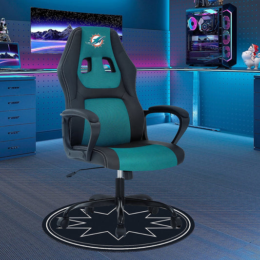 Dkelincs PC Gaming Chair Ergonomic Office Chair PU Leather Adjustable Computer Chair with Lumbar Support & Armrest (Blue, MIA)
