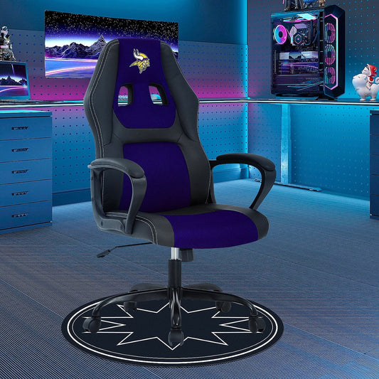 Dkelincs PC Gaming Chair Ergonomic Office Chair PU Leather Adjustable Computer Chair with Lumbar Support & Armrest (Blue, MIN)