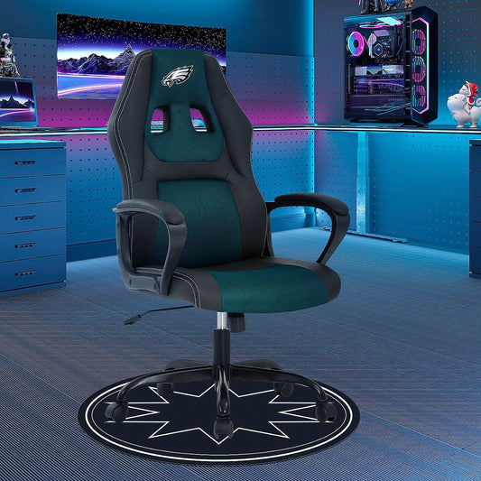 Dkelincs PC Gaming Chair Ergonomic Office Chair PU Leather Adjustable Computer Chair with Lumbar Support & Armrest (Green, PHI)