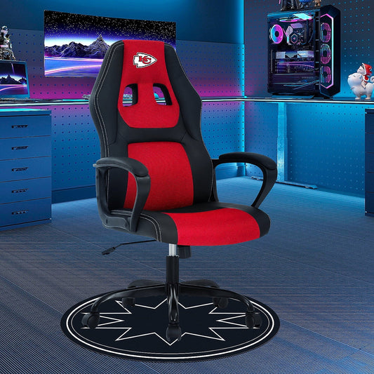 Dkelincs PC Gaming Chair Ergonomic Office Chair PU Leather Adjustable Computer Chair with Lumbar Support & Armrest (Red, KC)