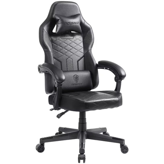 Dowinx Gaming Chair with Pocket Spring Cushion, Ergonomic Computer Chair High Back, Reclining Game Chair Pu Leather 350LBS, Black
