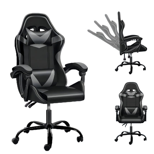 Dubbin Gaming Chair Office Chair High Back Computer Chair PU Leather Chair, Black