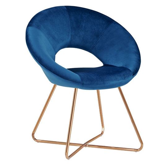 Duhome Elegant Lifestyle Accent Chair Modern Velvet Vanity Chair Upholstered Armchair for Living Room Bedroom Dark Blue