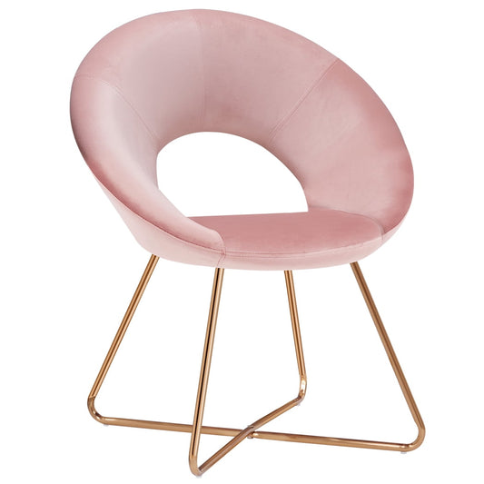 Duhome Elegant Lifestyle Accent Chair with Gold Metal Legs Modern Velvet Vanity Chair Upholstered for Living Room Bedroom Pink
