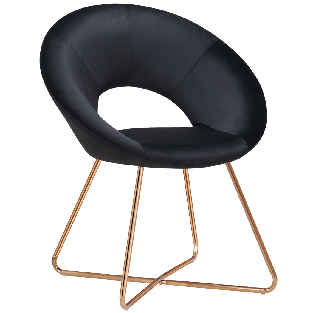 Duhome Elegant Lifestyle Accent Chair with Gold Metal Legs Modern Velvet Vanity Chair for Living Room Bedroom Black