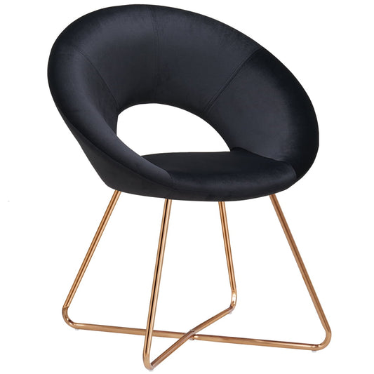 Duhome Elegant Lifestyle Accent Chair with Gold Metal Legs Modern Velvet Vanity Chair for Living Room Bedroom Black